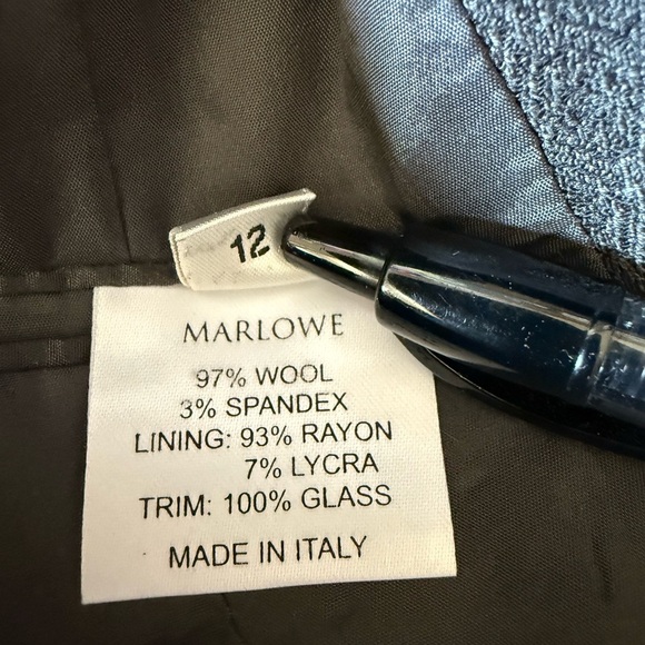 MARLOWE Wool Blend Preppy Formal Professional Italian Office Blazer 46(US Sz 10) - Picture 10 of 11